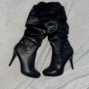 A.N.A  black heeled boots